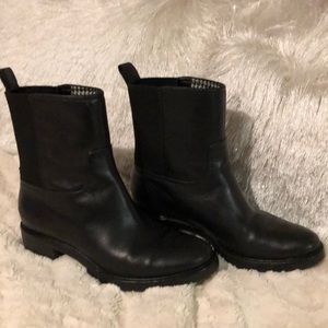 cole haan black leather booties